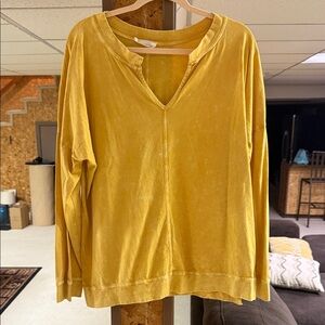 Peach Love California Mustard Long Sleeve Top